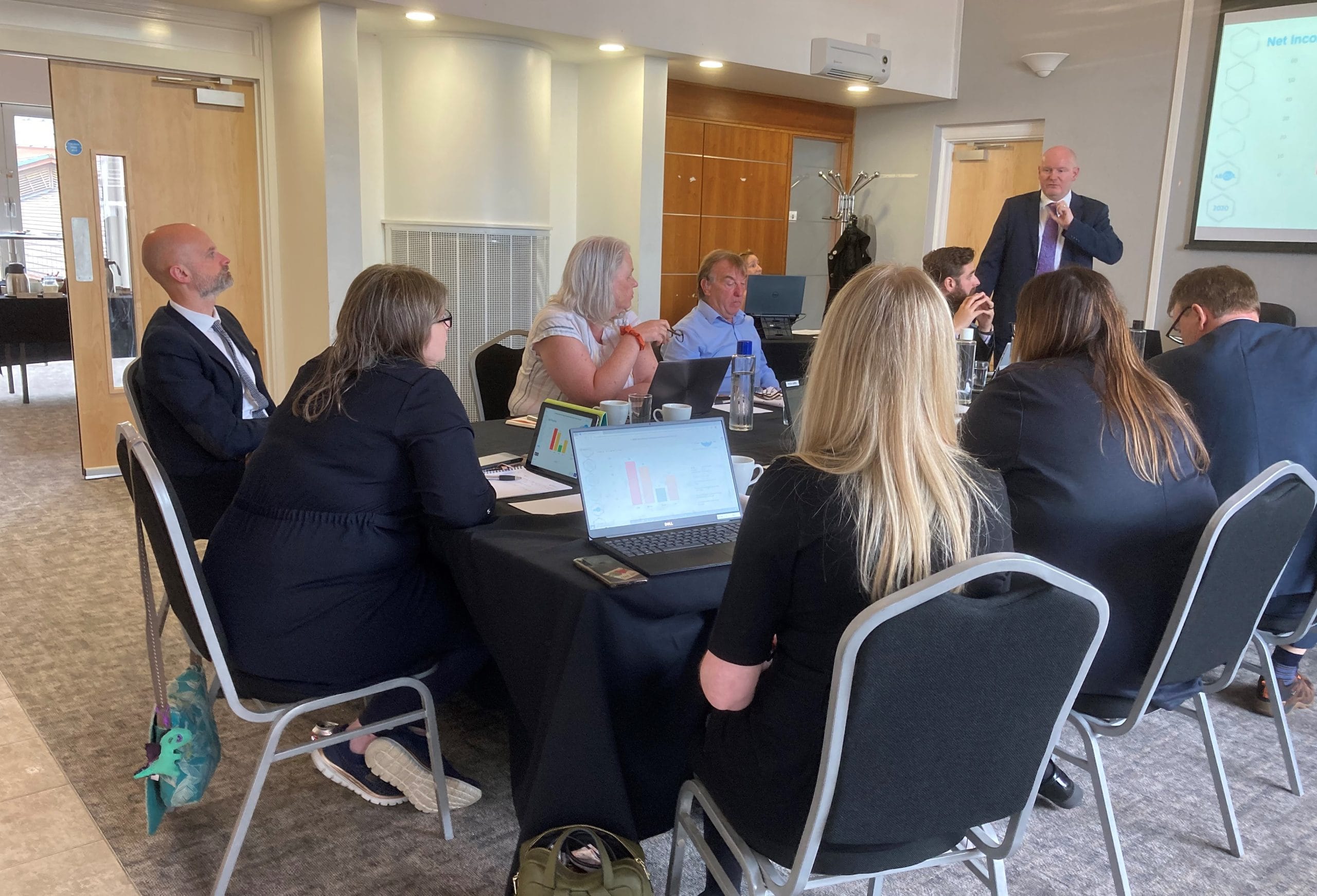 ABCUL Board in an office around a table.